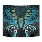 Aotearoa Pounamu Niho Tapestry Silver Fern Mix Maori Pattern - Turquoise