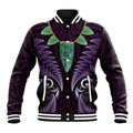 Aotearoa Pounamu Niho Baseball Jacket Silver Fern Mix Maori Pattern - Purple