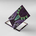 Aotearoa Pounamu Niho Canvas Wall Art Silver Fern Mix Maori Pattern - Purple