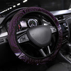 Aotearoa Pounamu Niho Steering Wheel Cover Silver Fern Mix Maori Pattern - Purple