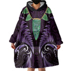 Aotearoa Pounamu Niho Wearable Blanket Hoodie Silver Fern Mix Maori Pattern - Purple