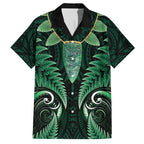 Aotearoa Pounamu Niho Hawaiian Shirt Silver Fern Mix Maori Pattern - Green