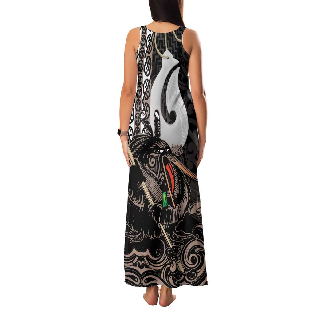 Aotearoa Hei Matau Family Matching Tank Maxi Dress and Hawaiian Shirt Haka Kiwi Mix Maori Mangopare
