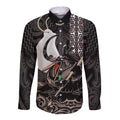 Aotearoa Hei Matau Long Sleeve Button Shirt Haka Kiwi Mix Maori Mangopare