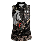 Aotearoa Hei Matau Women Sleeveless Polo Shirt Haka Kiwi Mix Maori Mangopare