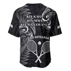 New Zealand Tiki Tennis Baseball Jersey 2024 Aotearoa Tenehi Maori Silver Fern - Black