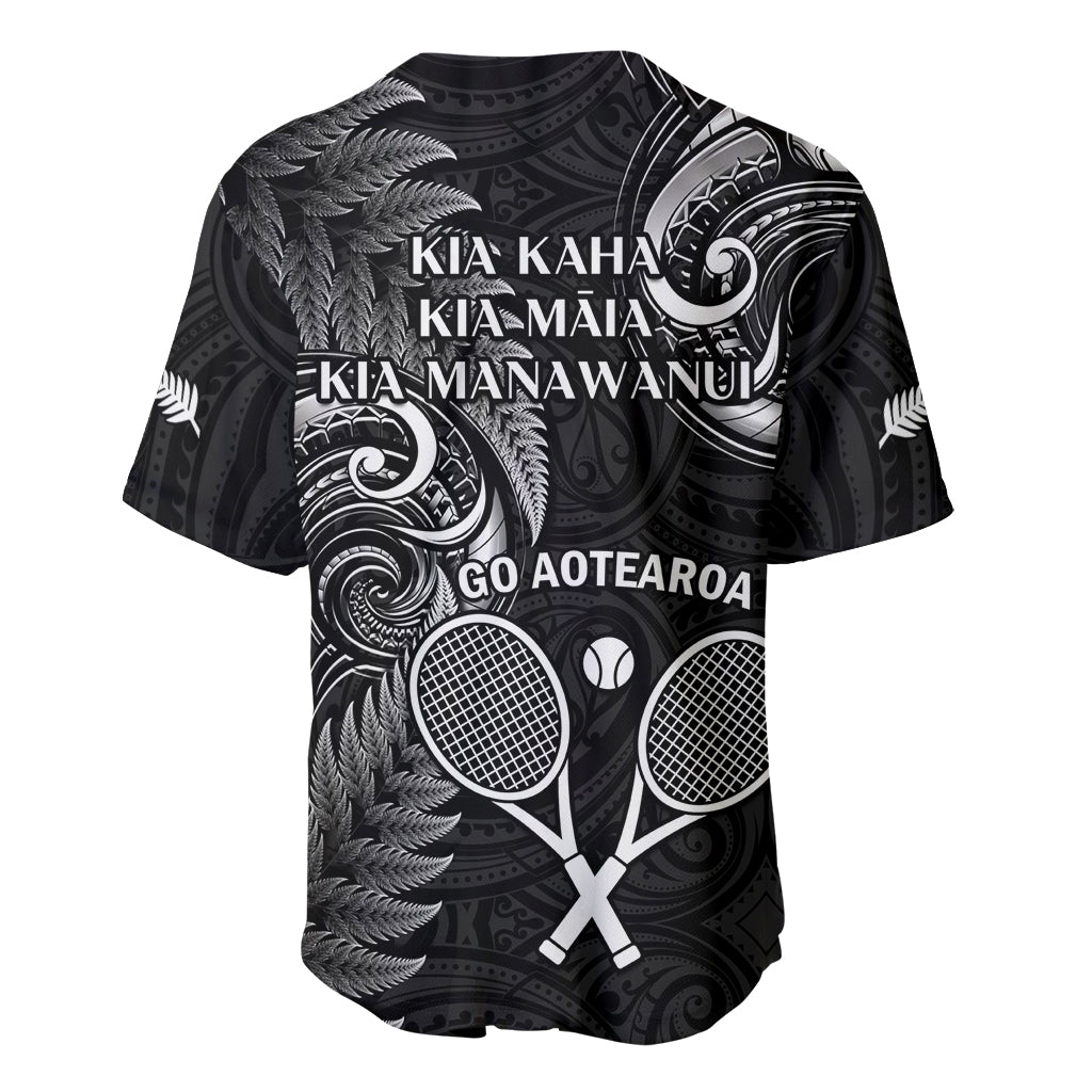 New Zealand Tiki Tennis Baseball Jersey 2024 Aotearoa Tenehi Maori Silver Fern - Black