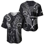 New Zealand Tiki Tennis Baseball Jersey 2024 Aotearoa Tenehi Maori Silver Fern - Black