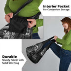 New Zealand Tiki Tennis Grocery Bag Aotearoa Tenehi Maori Silver Fern - Black