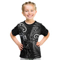 New Zealand Tiki Tennis Kid T Shirt 2024 Aotearoa Tenehi Maori Silver Fern - Black
