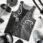 New Zealand Tiki Tennis Men Tank Top 2024 Aotearoa Tenehi Maori Silver Fern - Black