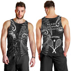New Zealand Tiki Tennis Men Tank Top 2024 Aotearoa Tenehi Maori Silver Fern - Black