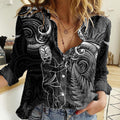 Custom New Zealand Tiki Tennis Women Casual Shirt 2024 Aotearoa Tenehi Maori Silver Fern - Black