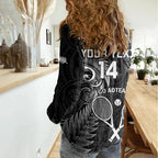 Custom New Zealand Tiki Tennis Women Casual Shirt 2024 Aotearoa Tenehi Maori Silver Fern - Black