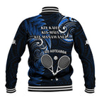 New Zealand Tiki Tennis Baseball Jacket 2024 Aotearoa Tenehi Maori Silver Fern - Blue