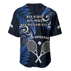 New Zealand Tiki Tennis Baseball Jersey 2024 Aotearoa Tenehi Maori Silver Fern - Blue