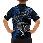 New Zealand Tiki Tennis Hawaiian Shirt 2024 Aotearoa Tenehi Maori Silver Fern - Blue