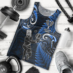 New Zealand Tiki Tennis Men Tank Top 2024 Aotearoa Tenehi Maori Silver Fern - Blue