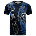 New Zealand Tiki Tennis T Shirt 2024 Aotearoa Tenehi Maori Silver Fern - Blue