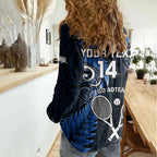 Custom New Zealand Tiki Tennis Women Casual Shirt 2024 Aotearoa Tenehi Maori Silver Fern - Blue