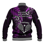 New Zealand Tiki Tennis Baseball Jacket 2024 Aotearoa Tenehi Maori Silver Fern - Purple