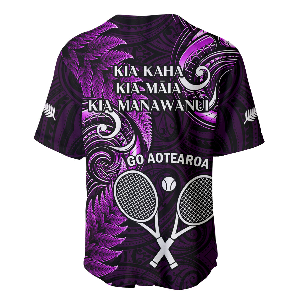 New Zealand Tiki Tennis Baseball Jersey 2024 Aotearoa Tenehi Maori Silver Fern - Purple