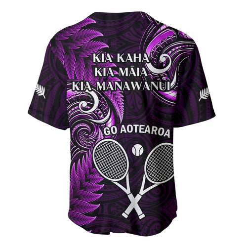 New Zealand Tiki Tennis Baseball Jersey 2024 Aotearoa Tenehi Maori Silver Fern - Purple