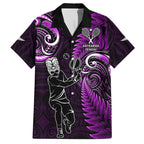 New Zealand Tiki Tennis Hawaiian Shirt 2024 Aotearoa Tenehi Maori Silver Fern - Purple