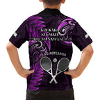 New Zealand Tiki Tennis Hawaiian Shirt 2024 Aotearoa Tenehi Maori Silver Fern - Purple