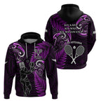 New Zealand Tiki Tennis Hoodie 2024 Aotearoa Tenehi Maori Silver Fern - Purple