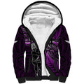 New Zealand Tiki Tennis Sherpa Hoodie 2024 Aotearoa Tenehi Maori Silver Fern - Purple