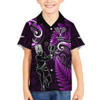 Custom New Zealand Tiki Tennis Hawaiian Shirt 2024 Aotearoa Tenehi Maori Silver Fern - Purple