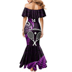 Custom New Zealand Tiki Tennis Mermaid Dress 2024 Aotearoa Tenehi Maori Silver Fern - Purple