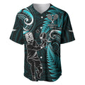New Zealand Tiki Tennis Baseball Jersey 2024 Aotearoa Tenehi Maori Silver Fern - Turquoise