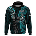 New Zealand Tiki Tennis Hoodie 2024 Aotearoa Tenehi Maori Silver Fern - Turquoise