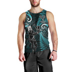 New Zealand Tiki Tennis Men Tank Top 2024 Aotearoa Tenehi Maori Silver Fern - Turquoise
