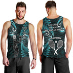 New Zealand Tiki Tennis Men Tank Top 2024 Aotearoa Tenehi Maori Silver Fern - Turquoise