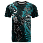 New Zealand Tiki Tennis T Shirt 2024 Aotearoa Tenehi Maori Silver Fern - Turquoise