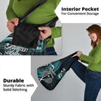 Custom New Zealand Tiki Tennis Grocery Bag Aotearoa Tenehi Maori Silver Fern - Turquoise