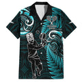 Custom New Zealand Tiki Tennis Hawaiian Shirt 2024 Aotearoa Tenehi Maori Silver Fern - Turquoise