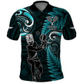 Custom New Zealand Tiki Tennis Polo Shirt 2024 Aotearoa Tenehi Maori Silver Fern - Turquoise