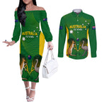 Personalised Australia Tennis Couples Matching Off The Shoulder Long Sleeve Dress and Long Sleeve Button Shirt Aussie Pride National Color