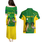 Personalised Australia Tennis Couples Matching Puletasi and Hawaiian Shirt Aussie Pride National Color