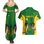 Personalised Australia Tennis Couples Matching Summer Maxi Dress and Hawaiian Shirt Aussie Pride National Color
