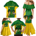 Personalised Australia Tennis Family Matching Mermaid Dress and Hawaiian Shirt Aussie Pride National Color