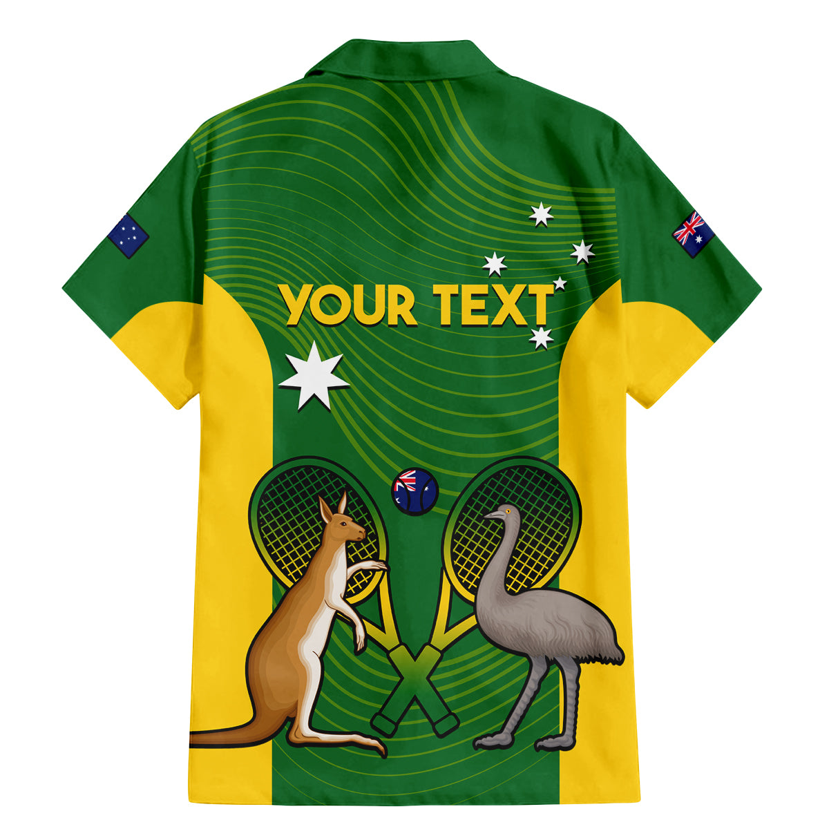 Personalised Australia Tennis Family Matching Mermaid Dress and Hawaiian Shirt Aussie Pride National Color