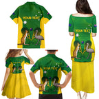Personalised Australia Tennis Family Matching Puletasi and Hawaiian Shirt Aussie Pride National Color
