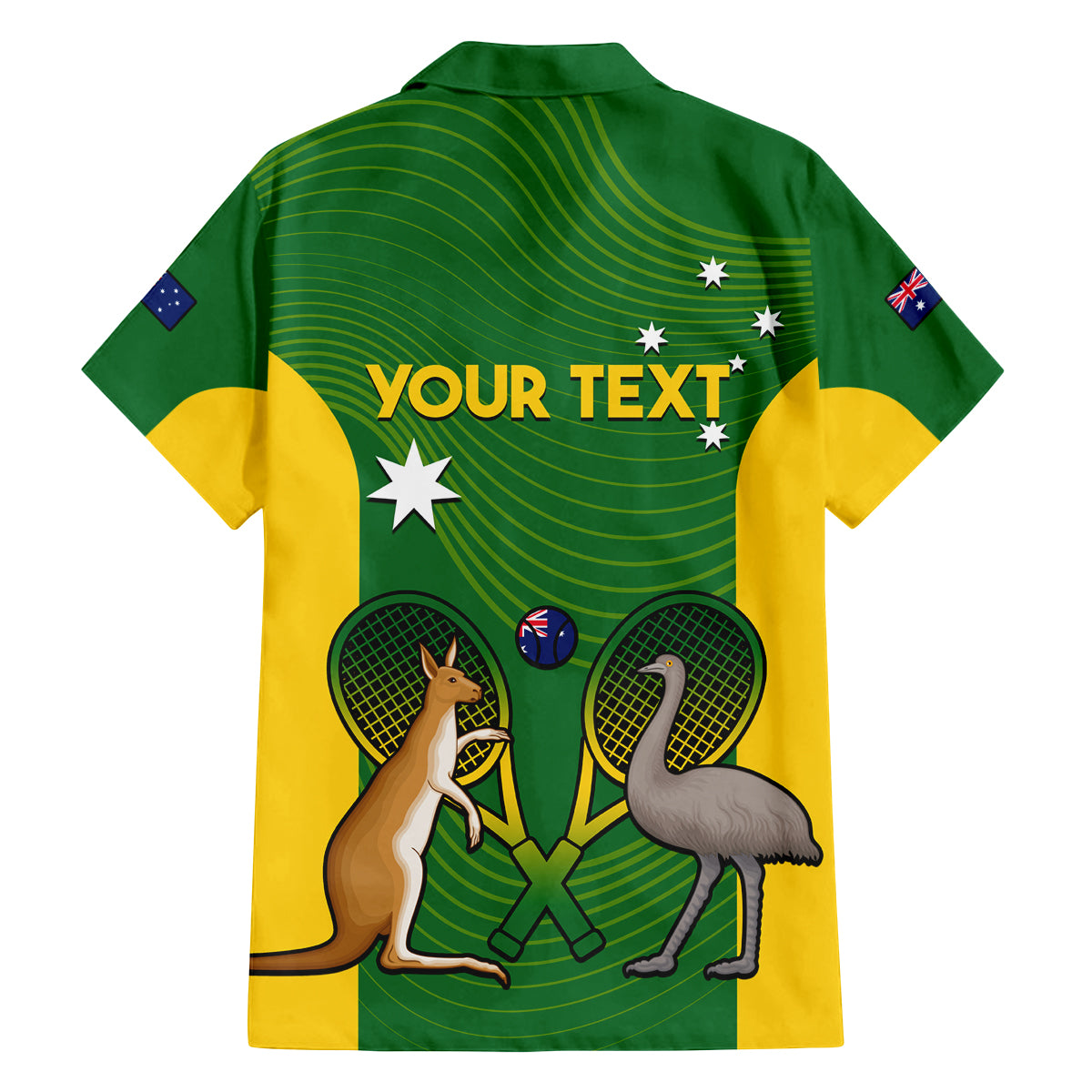 Personalised Australia Tennis Family Matching Summer Maxi Dress and Hawaiian Shirt Aussie Pride National Color