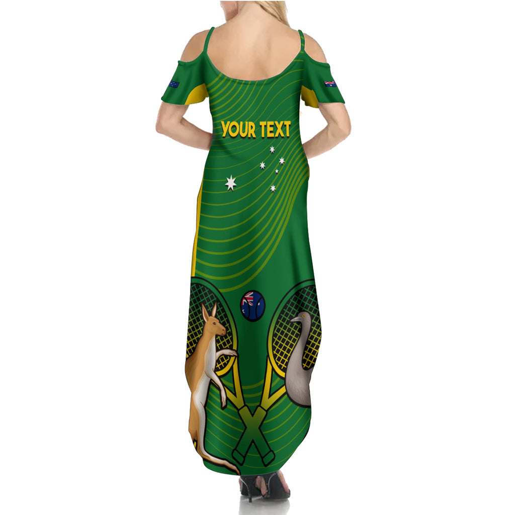 Personalised Australia Tennis Family Matching Summer Maxi Dress and Hawaiian Shirt Aussie Pride National Color