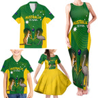 Personalised Australia Tennis Family Matching Tank Maxi Dress and Hawaiian Shirt Aussie Pride National Color
